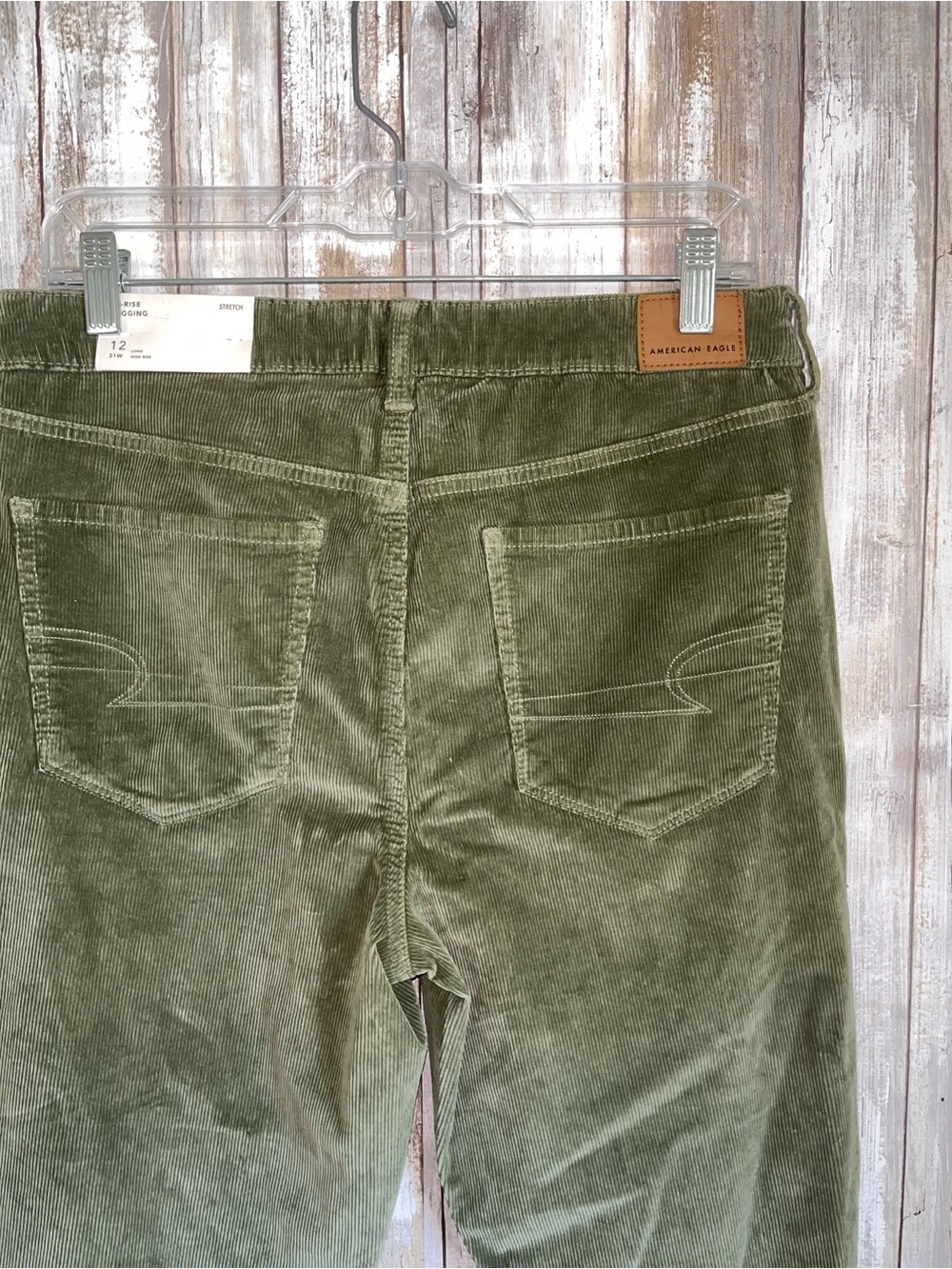 NWT American Eagle Olive Green High Rise Corduroy Jegging Size 12 Long 31W - Picture 6 of 8